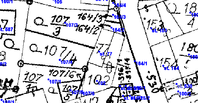 Parcela st. 77 v KÚ Choltice, Katastrální mapa