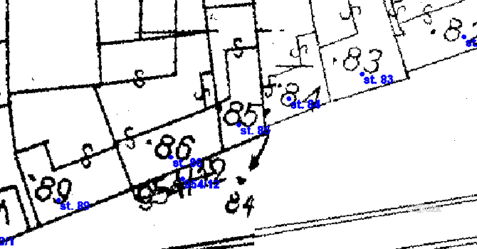 Parcela st. 85 v KÚ Choltice, Katastrální mapa