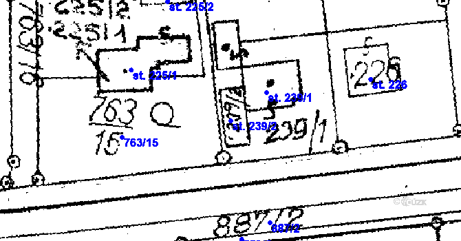 Parcela st. 239/2 v KÚ Choltice, Katastrální mapa