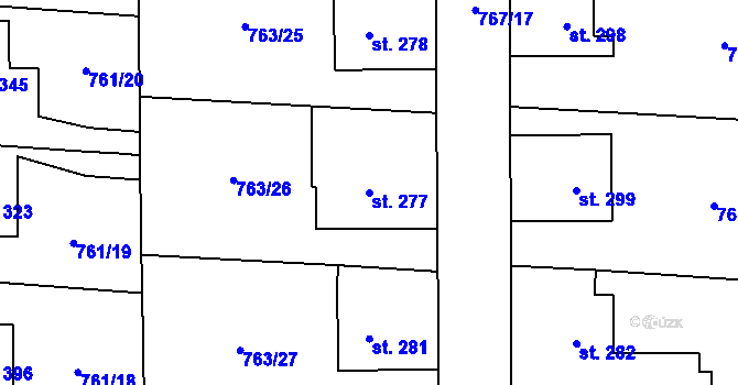Parcela st. 277 v KÚ Choltice, Katastrální mapa