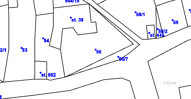 Parcela st. 56 v KÚ Choltice, Katastrální mapa