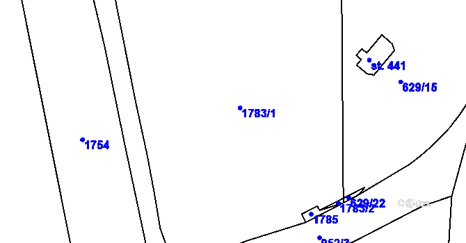 Parcela st. 629/5 v KÚ Choltice, Katastrální mapa