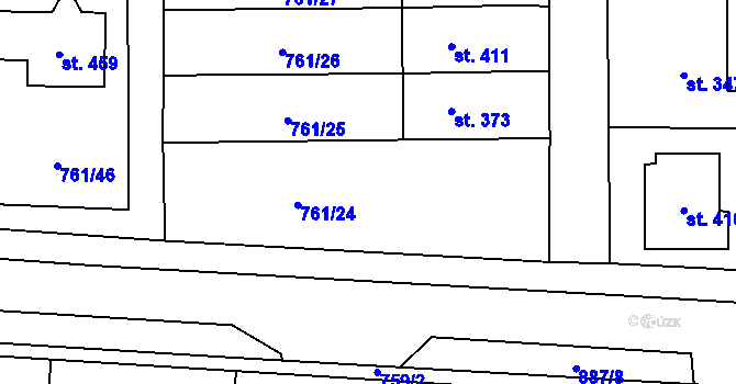 Parcela st. 761/24 v KÚ Choltice, Katastrální mapa