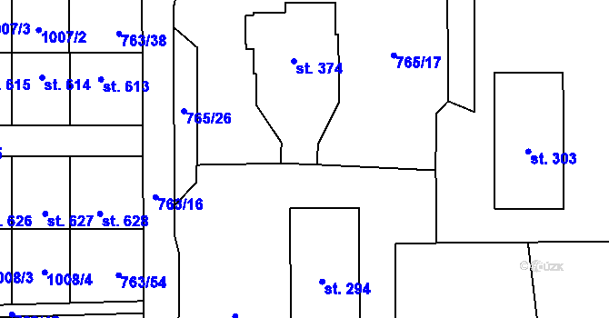 Parcela st. 765/18 v KÚ Choltice, Katastrální mapa