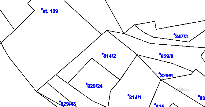 Parcela st. 814/2 v KÚ Choltice, Katastrální mapa