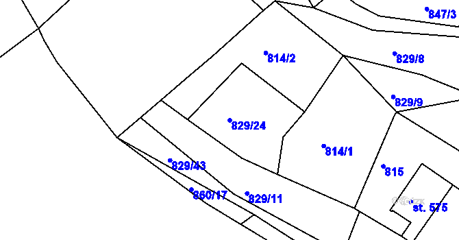 Parcela st. 829/24 v KÚ Choltice, Katastrální mapa