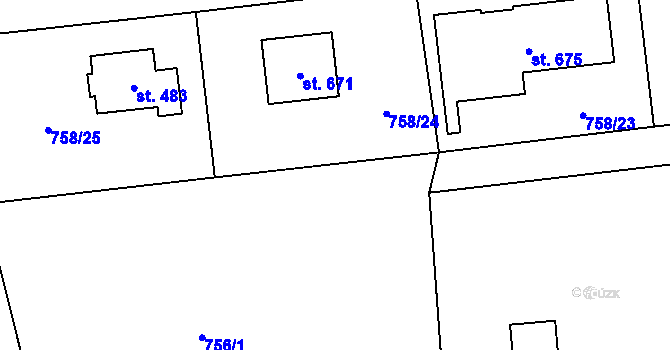 Parcela st. 756/12 v KÚ Choltice, Katastrální mapa