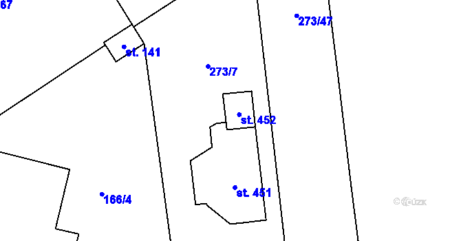 Parcela st. 452 v KÚ Choltice, Katastrální mapa