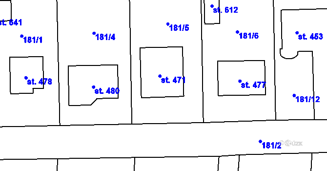 Parcela st. 471 v KÚ Choltice, Katastrální mapa