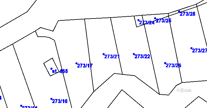 Parcela st. 273/21 v KÚ Choltice, Katastrální mapa