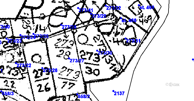 Parcela st. 273/30 v KÚ Choltice, Katastrální mapa