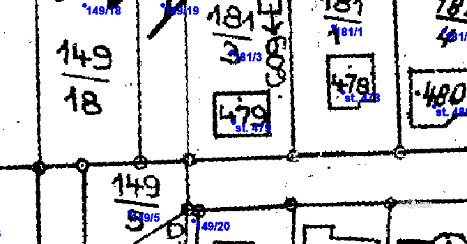 Parcela st. 479 v KÚ Choltice, Katastrální mapa