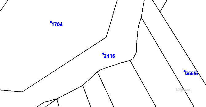 Parcela st. 2116 v KÚ Choltice, Katastrální mapa