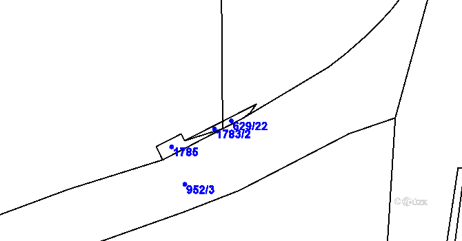 Parcela st. 629/22 v KÚ Choltice, Katastrální mapa