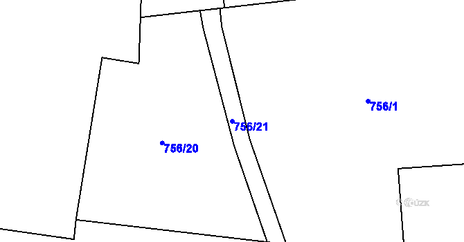 Parcela st. 756/21 v KÚ Choltice, Katastrální mapa