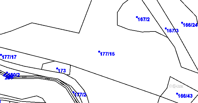 Parcela st. 177/15 v KÚ Chrtníky, Katastrální mapa