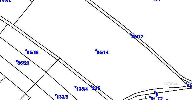 Parcela st. 85/14 v KÚ Chrtníky, Katastrální mapa