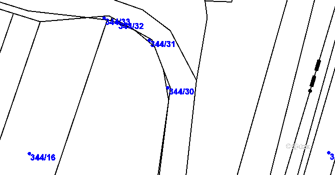 Parcela st. 344/30 v KÚ Cholupice, Katastrální mapa