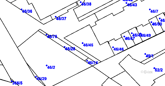Parcela st. 46/45 v KÚ Cholupice, Katastrální mapa