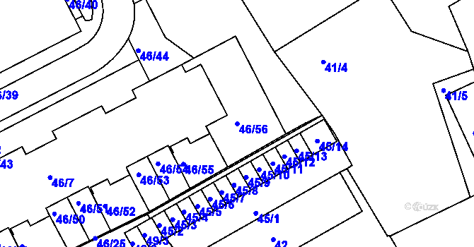 Parcela st. 46/56 v KÚ Cholupice, Katastrální mapa