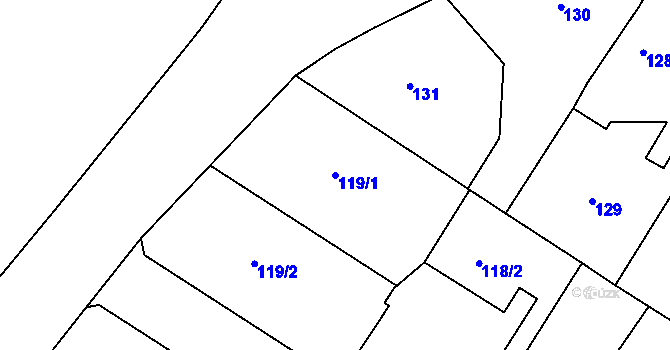Parcela st. 119/1 v KÚ Cholupice, Katastrální mapa
