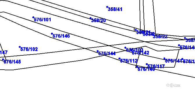 Parcela st. 576/144 v KÚ Cholupice, Katastrální mapa