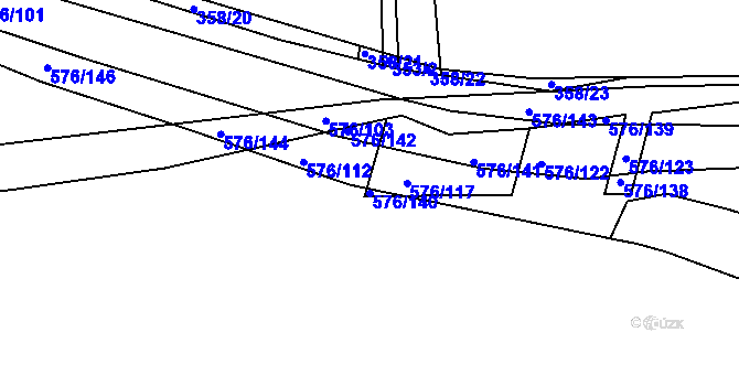 Parcela st. 576/140 v KÚ Cholupice, Katastrální mapa