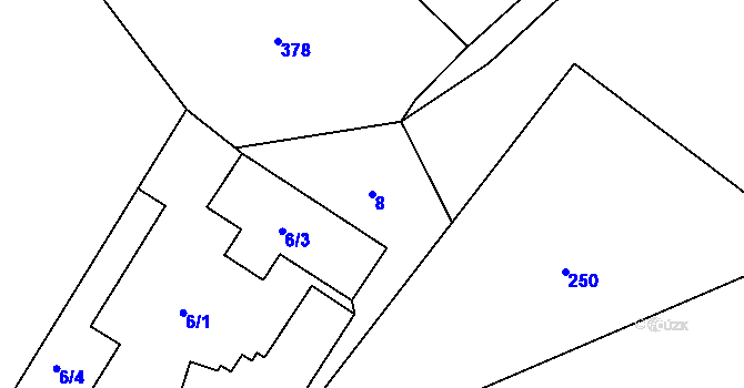 Parcela st. 8 v KÚ Cholupice, Katastrální mapa