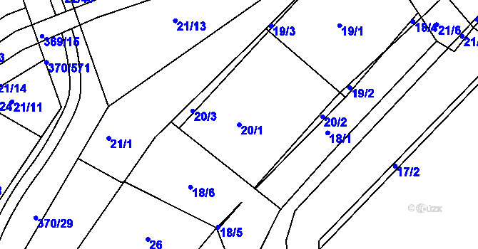 Parcela st. 20/1 v KÚ Cholupice, Katastrální mapa