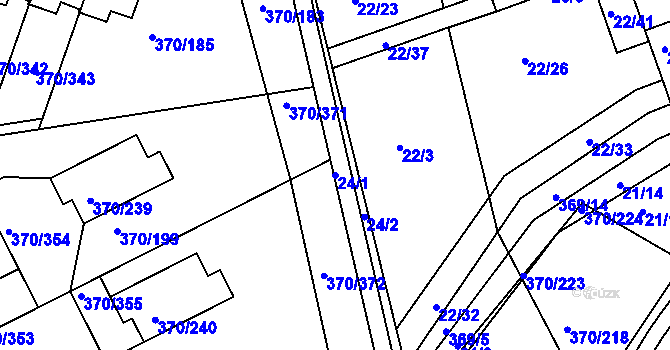 Parcela st. 24/1 v KÚ Cholupice, Katastrální mapa