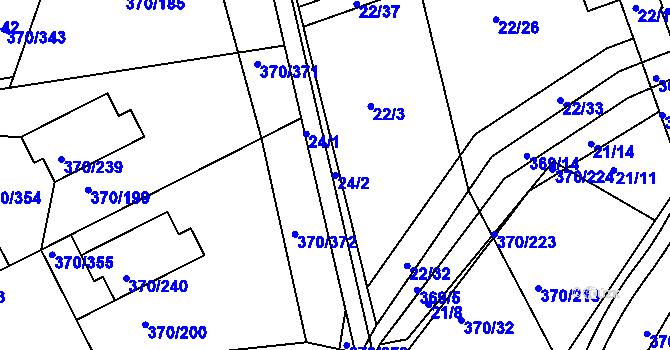Parcela st. 24/2 v KÚ Cholupice, Katastrální mapa