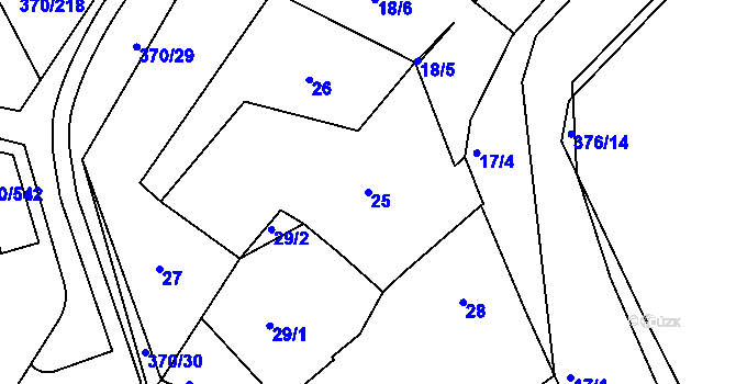 Parcela st. 25 v KÚ Cholupice, Katastrální mapa