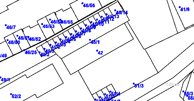 Parcela st. 42 v KÚ Cholupice, Katastrální mapa