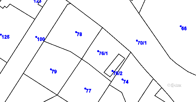 Parcela st. 76/1 v KÚ Cholupice, Katastrální mapa