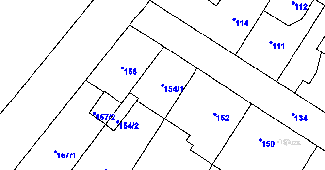 Parcela st. 154/1 v KÚ Cholupice, Katastrální mapa