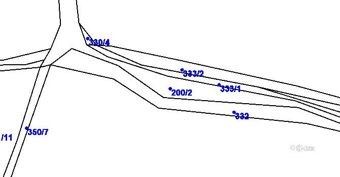 Parcela st. 200/2 v KÚ Cholupice, Katastrální mapa