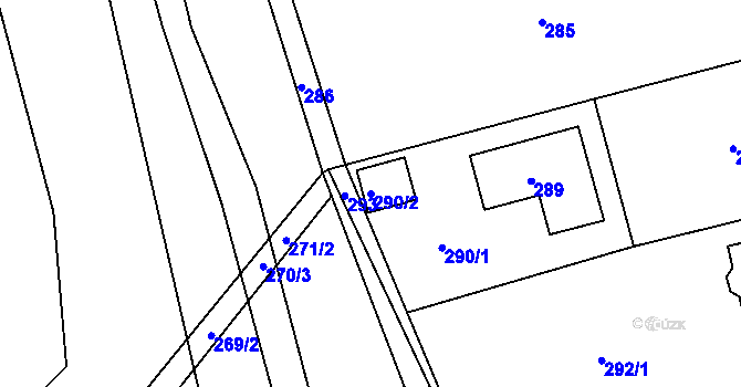 Parcela st. 290/2 v KÚ Cholupice, Katastrální mapa