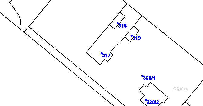 Parcela st. 317 v KÚ Cholupice, Katastrální mapa