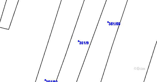 Parcela st. 351/9 v KÚ Cholupice, Katastrální mapa