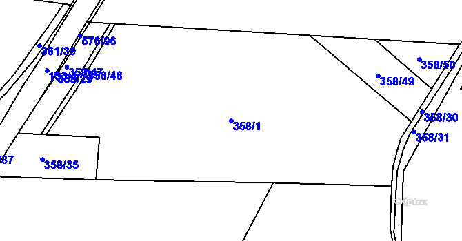 Parcela st. 358/1 v KÚ Cholupice, Katastrální mapa