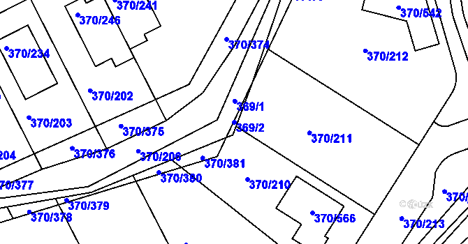 Parcela st. 369/2 v KÚ Cholupice, Katastrální mapa