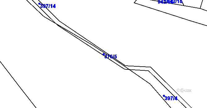 Parcela st. 376/5 v KÚ Cholupice, Katastrální mapa