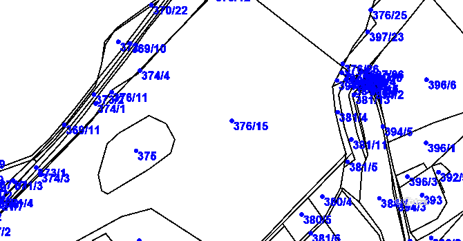 Parcela st. 376/15 v KÚ Cholupice, Katastrální mapa