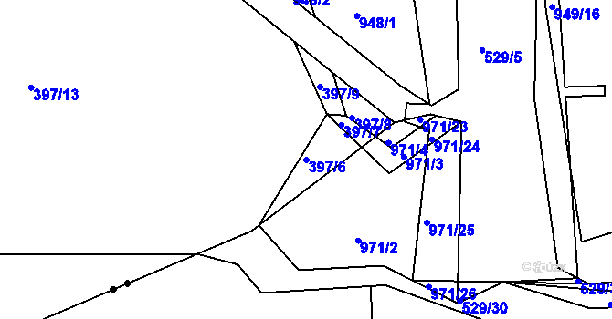 Parcela st. 397/6 v KÚ Cholupice, Katastrální mapa