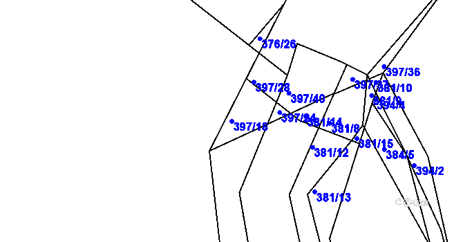 Parcela st. 397/18 v KÚ Cholupice, Katastrální mapa