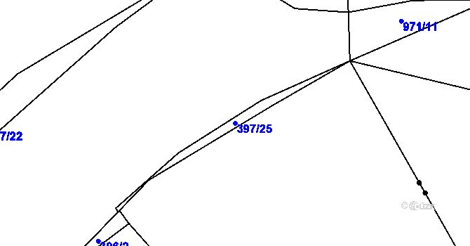 Parcela st. 397/25 v KÚ Cholupice, Katastrální mapa