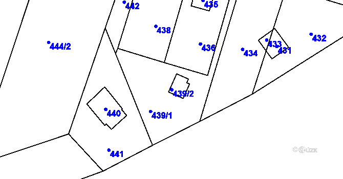 Parcela st. 439/2 v KÚ Cholupice, Katastrální mapa