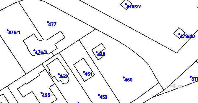 Parcela st. 449 v KÚ Cholupice, Katastrální mapa