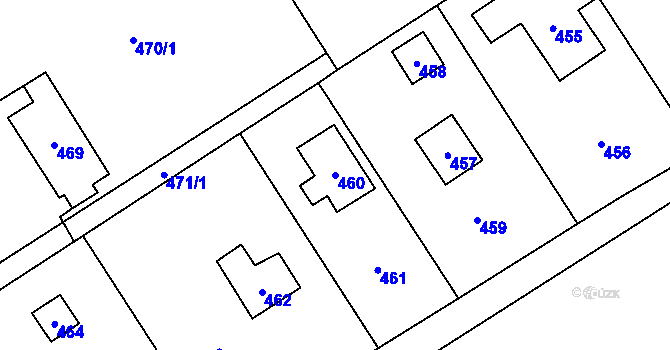 Parcela st. 460 v KÚ Cholupice, Katastrální mapa