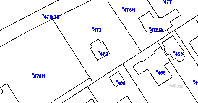 Parcela st. 472 v KÚ Cholupice, Katastrální mapa